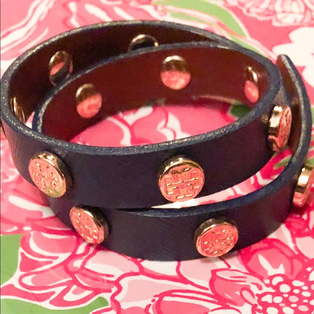 Tory Burch Navy & Gold Wrap Bracelet